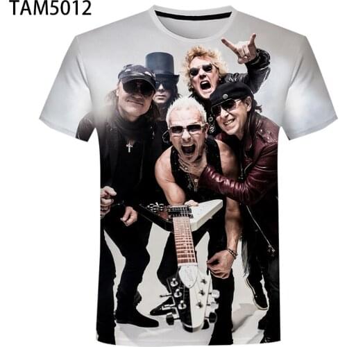 New German Rock Band Scorpions Band 3D T-Shirt Mens / Womens Summer Hip Hop Harajuku Street Style 3D Childrens T-Shirt