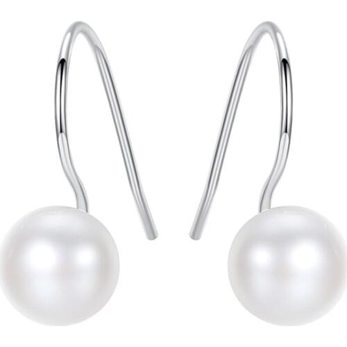 L&P New Fashion Real 925 Sterling Silver Of Natural Freshwater Pearl Earrings Engagement Wedding Gift Earrings Jewelry Wholesale