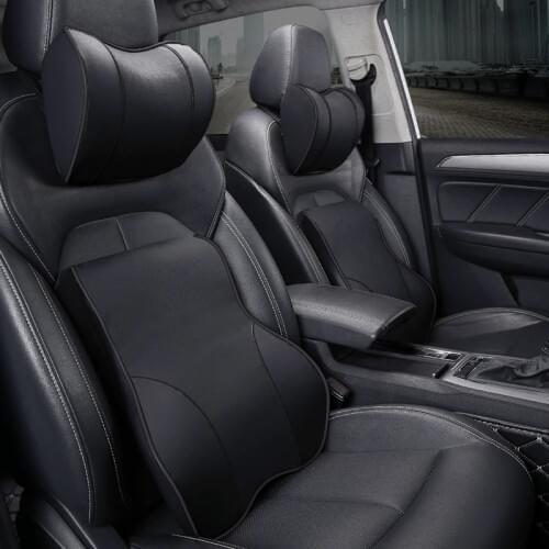 Car Neck Pillow Lumbar Waist Support Headrest Pillows Back Cushion Seat Supports Memory Foam Seat Covers Auto Accessories