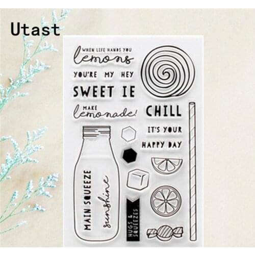 Sweet Lemon Juice Clear Silicone Stamps /Transparent Rubber Stamp for DIY Scrapbooking /Photo Album Decorative Craft Making