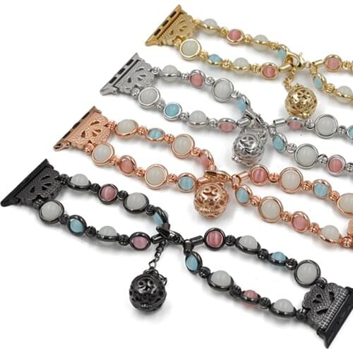 Luminous Stone Watch Strap for Apple Watch Series 4 5 6 SE 44mm 40mm Women Bracelet Band for iWatch 3 2 1 38mm 42mm Accessories