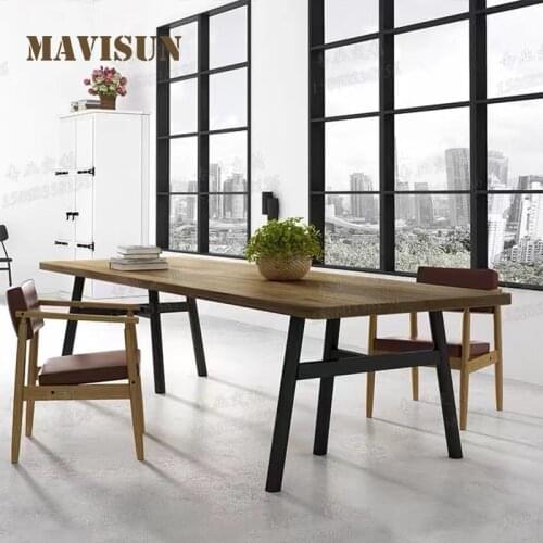 Pure solid wood dining table northern light black walnut eat long contracted modern luxury rock plate eat desk and chair