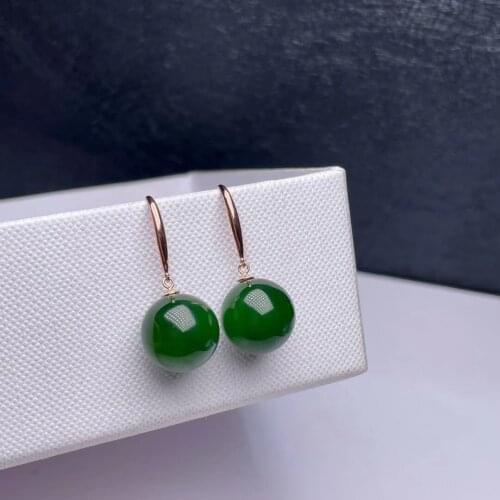 SHILOVEM 18k yellow gold real Natural Jasper drop earring fine Jewelry women wedding plant wholesale gift new myme12126641by