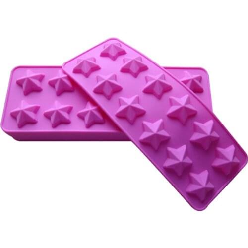 12 Holes Stars Shape 3D Handmade Silicone Soap Mold DIY Cake Decorating Tools Chocolate Mold Cake Decors Fondant Tools