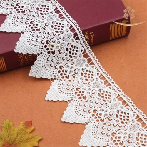 1Yards water soluble Cuff embroidered lace DIY Apparel Sewing Fabric Whtie Color Milk silk Ribbon Garment Accessories Craft