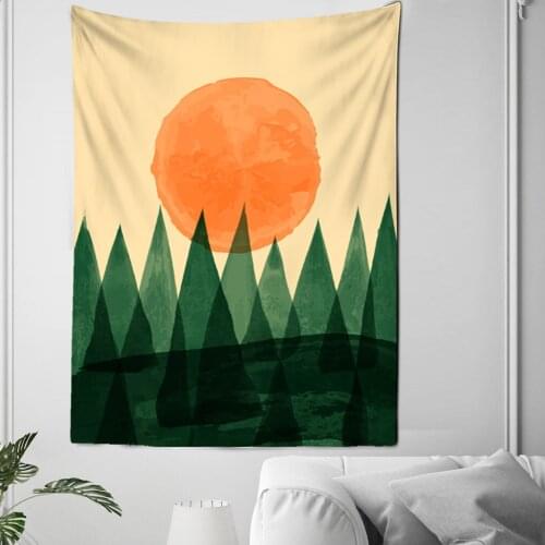 Japanese Sun Sea Mountain Tapestry Trippy Whale Sunset Animal Tapestries for Dorm Bedroom Living Room boho decor