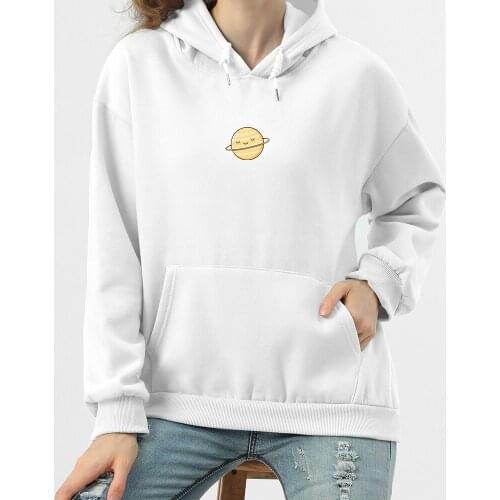 UFO Print Women Sweatshirt Oversized Hoodie Hip Hop Harajuku Kawaii Graphics Print Cotton Hoodies Warm Tracksuit Streetwear