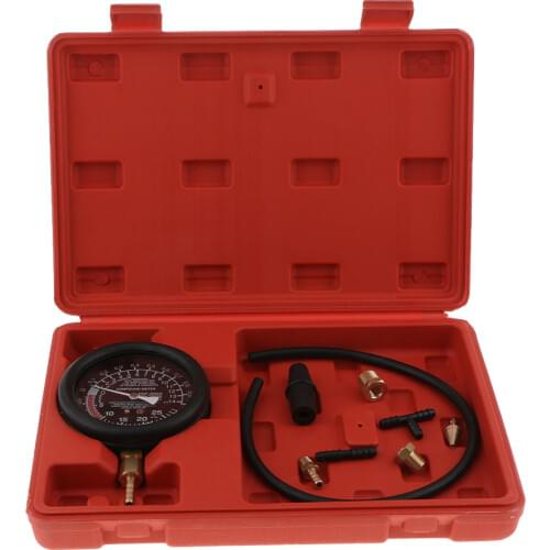 1 Set Fuel Vacuum Pump Pressure Tester Gauge Kit Carburettor Valve w/ Box
