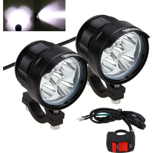 1PC or 2PCS 50W 3 Modes High Low SOS 5000LM 4V-84V Motorcycle 5x XM-L T6 LED Driving Headlight Fog Lamp Spot Light With Switch
