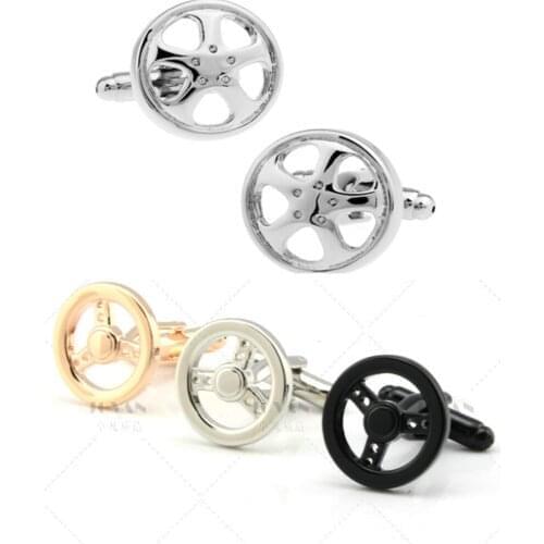 10pairs/lot Copper Steering Wheel Cufflinks Car Tire Hub Tyre Bone Cuff Links Mens Jewelry Accessory Gift Wholesale