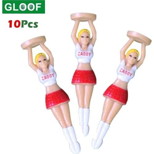 10Pcs Golf Tees Holder (3inch) Cheering Girls Sexy Lady Girl Golf Tee Home Golf Training Golf Accessories