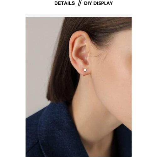 ASON 50pcs/lot Silver Color Stainless Steel Cube Spacer Beads with Hole for Necklace Bracelet DIY Jewelry Making