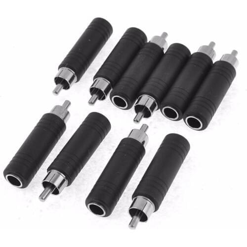 50pcs RCA male plug to Audio AV PC 6.35mm 1/4" Mono female jack connector