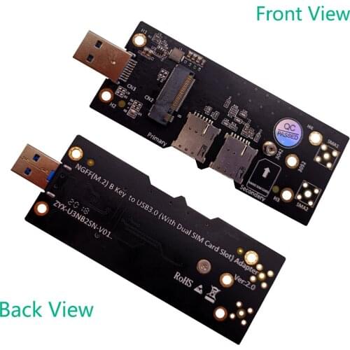 NGFF(M.2) to USB 3.0 Adapter with Dual NANO SIM card Slot for 3G/4G/5G Module