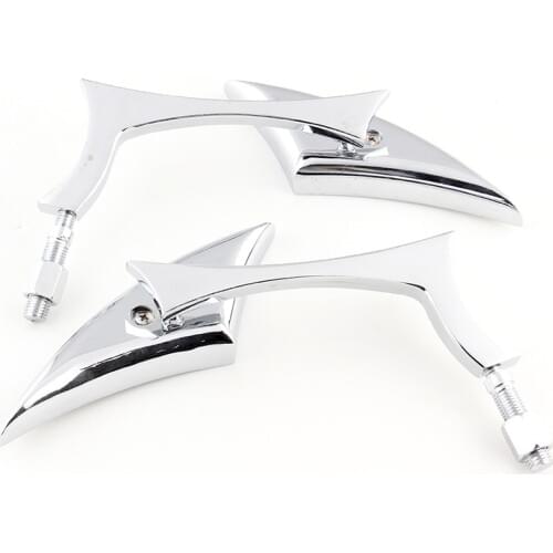 Evomosa Motorcycle Blade Side Mirrors Custom Chrome Chopper Cruiser Mirror For Harley Yamaha Honda Suzuki Kawasaki BMW