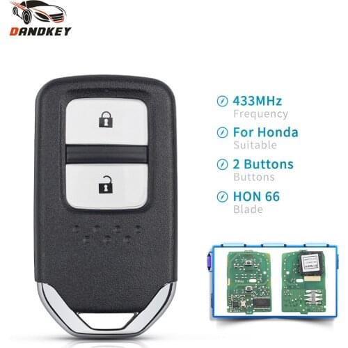 Dandkey 2 Buttons KR5V2X Remote Smart Car Key 434Mhz ASK For Honda Greiz Fit City Jazz XRV Venzel HRV CRV ID47 Chip Keyless Case