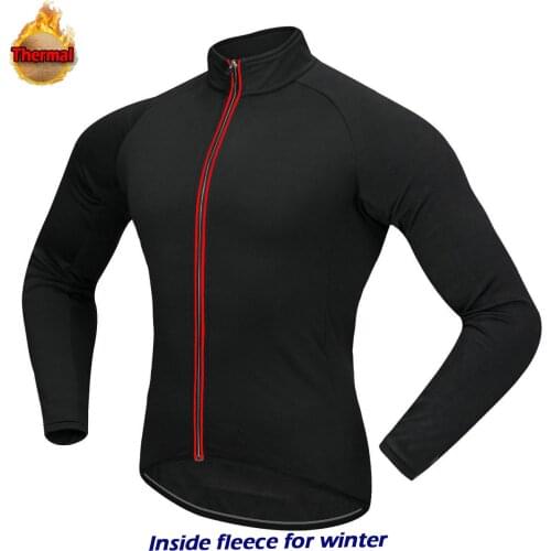 Quality Mens Black Winter Thermal Cycling Jersey Bicycle Sleeve Shirt Bike Sports Wear Super Warm Coat Clothing MTB Ride Jacket