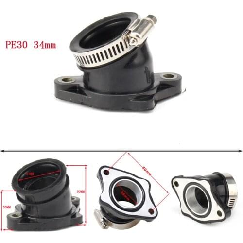 New Motorcycle Dirt Bike Racing PE30 34mm Carburetor Rubber Angled Adapter Inlet Intake Pipe For MIKUNI VM24 OKO28 KOSO30
