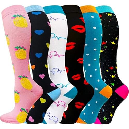 Compression Socks For Varicose Veins Nurse Socks Football Running Knee High Outdoor Running Sports Athelete Fitness Socks