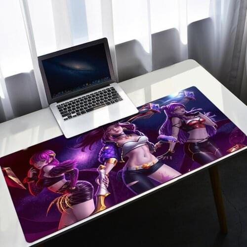 Mouse Pad LOL KDA ALL OUT Large Gamer Kawaii Gaming Accessories Speed Keyboard Rubber Lock Edge Fashion Desk Mat Laptop mousepad