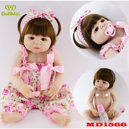 Bebes reborn 57cm Full Silicone Body Reborn Baby Doll Toy Real Newborn Girl Princess Babies Doll Bathe Toy Kid Gift