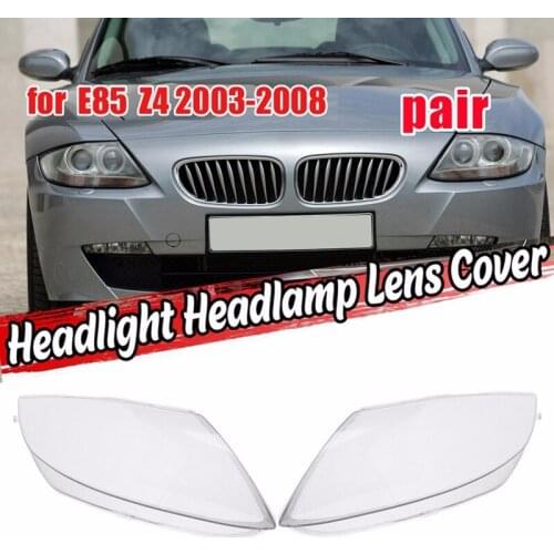 Left+Right Side for-BMW Z4 E85 2003-2008 Car Headlight Len Cover Transparent Lampshade Light Shell Lens Glass