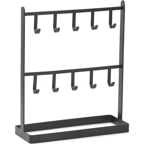 Earrings Necklace Bracelet Watch Metal Organizer Decor Desk Jewelry Holder Rack Jewelry Display Stand with Ring Tray