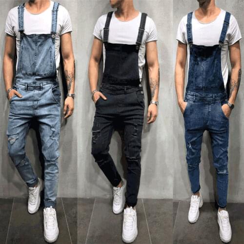 2020 Mens jeans New Mens Denim Straps Hole Suspenders Large size New Bib Mens Modis Overalls More size S-XL XXL XXXL