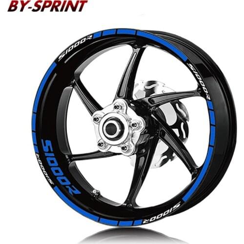 Motorcycle Front Rear Tire Decals Stickers Stripes Waterproof Reflective LOGO Wheel Stickers Set For BMW S1000R S 1000R s1000r