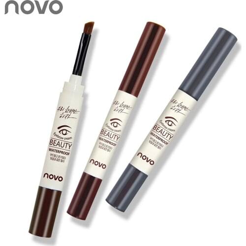NOVO Brand New 3 Color Eyebrow Cream Mascara Gel Make Up Waterproof Eye Brow Gel Long-lasting Makeup Pen Enhancer With Brush