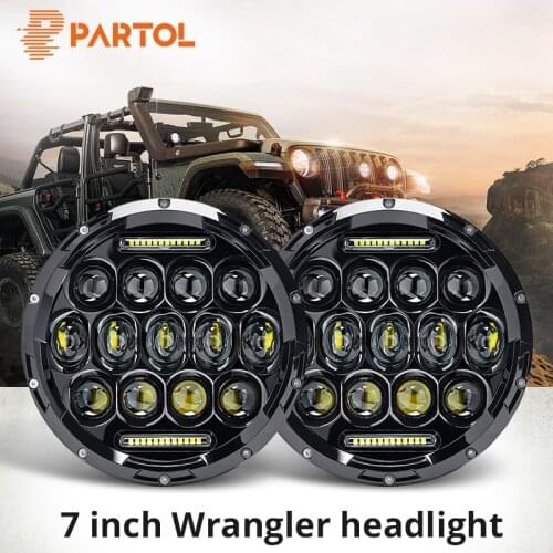 2x 7" Round LED Headlight Bulbs 150W 7 Inch Motorcycle LED Headlights DRL Driving Light Headlamp for Jeep Harley Davidson