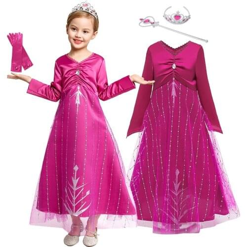 Kids Dresses Elsa Girls Christmas Dress for Wedding and Party Gown Luxury Princess Dress Elegant Lace Girls New Year Costume