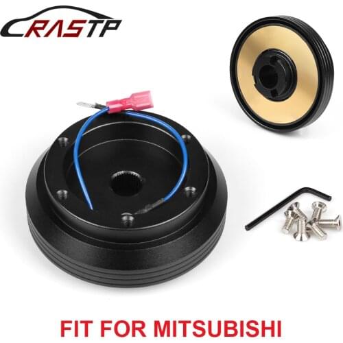 RASTP - Black Aluminum Racing Steering Wheel Hub Adapter Boss Kit for Mitsubishi Car Accessories RS-QR012