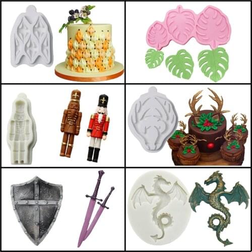 Meibum Party Dessert Silicone Molds Resin Mold 9 Types Cake Decorating Tools Sugar Craft Fondant Baking Tray Polymer Clay Pan