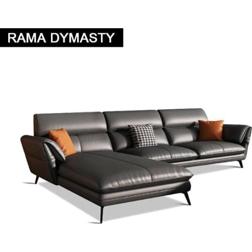 Modern minimalist living room leather sofa small apartment sofa set combination
