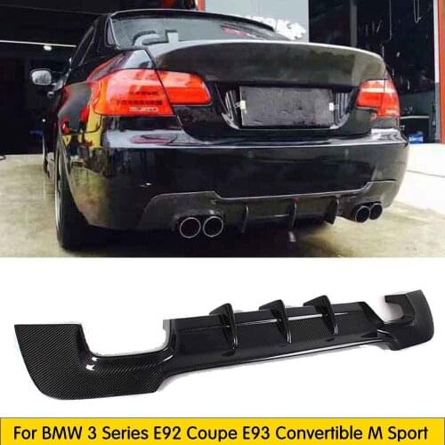 For 3 Serise E92 E93 Carbon Fiber Rear Lip Diffuser Spoiler For BMW E92 E93 335i M Sport Coupe Convertible Bumper 2005 - 2011