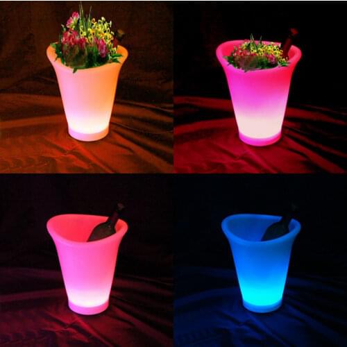 Skybesstech LED Flower Planter Pot Glowing Ice Bucket lighting Bar furniture with wine pot for bar furniture Wholesale 10pcs/Lot