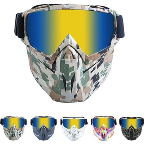 Tactical Mask Windproof Motorcycle CS War Game Full Face Military Airsoft Paintball Protective Masks with Detachable Goggles