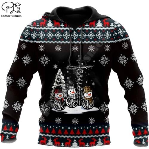 PLstar Cosmos Merry Christmas Santa Claus 3D Printed Hoodies Sweatshirts Zip Hooded For Men And Women Casual Streetwear Style-23