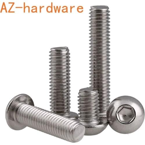 Pan head hexagon socket bolt 304 Stainless steel round head hexagon socket screw 1/4-20 5/16-18 5Pcs