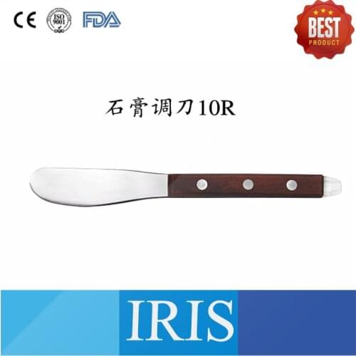 High Quality 10 Pieces/Box Dental Lab Equipment Stainless Steel Plaster Spatulas 10R/11R/13R With Wooden Handle