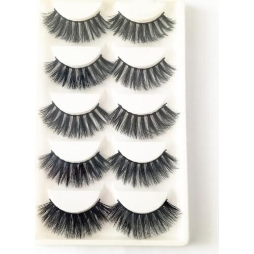 YOKPN Fashion 5 pairs False Eyelashes 3D Messy Crisscross False Eyelashes Thick Terrier Eye Lashes Pure Handmade Makeup lashes