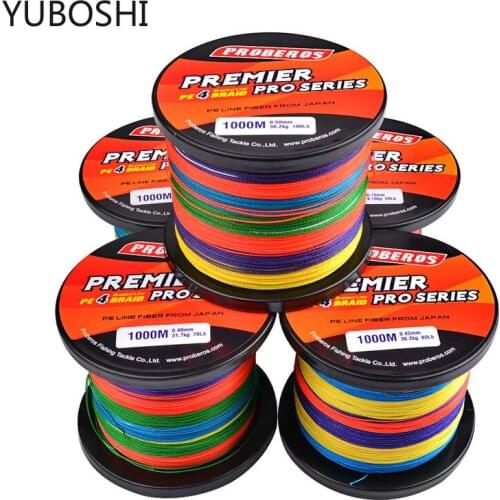YUBOSHI 4 Braid Fishing line 6-100LB 300M 500M 1000M 4 Strands Braid Fishing line Multifilament Fishing Wire Carp Fishing