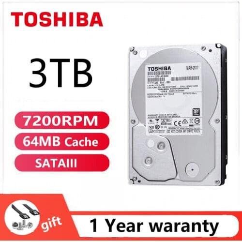 TOSHIBA 3TB Hard Drive disk ACA300 3000GB game gaming office Internal HDD HD 7200RPM 64M SATA3 3.5" for Desktop Computer PC