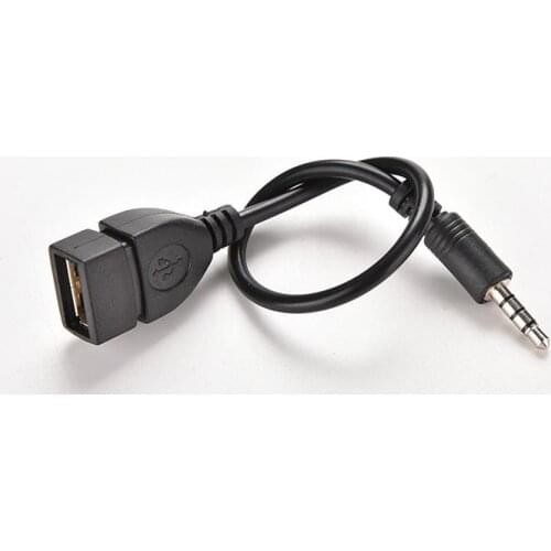 3.5mm Male AUX Audio Plug Jack To USB 2.0 Female Converter Cable Adapter Cord Car MP3 Applicator For Iphone Samsung Mazda 1PC