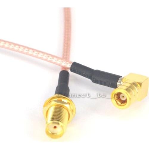10 Pieces RF Coaxial SMA Female Bulkhead to SMB Female Right Angle Connector USB Modem Adapter Extension Cable 15CM