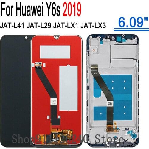 100% Tested LCD For Huawei Y6s (2019) LCD Display with Touch Screen Frame Y6s JAT-LX3 JAT-L29 LX1 L41 LCD Display Replacement