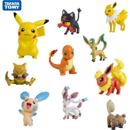 3-8CM Pokemon Anime Figures Pikachu Charmander Eevee Vulpix Munchlax Scorbunny Collection Model Toys Kids Xmas Gift