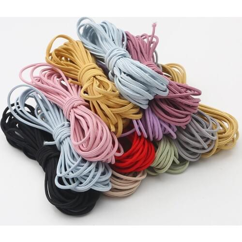 5m/Lot 2/3/3.5mm Round High Elastic Band Sewing Rubber Band Waist Band Stretch Rope Elastic Ribbon Line DIY Sewing Accessories