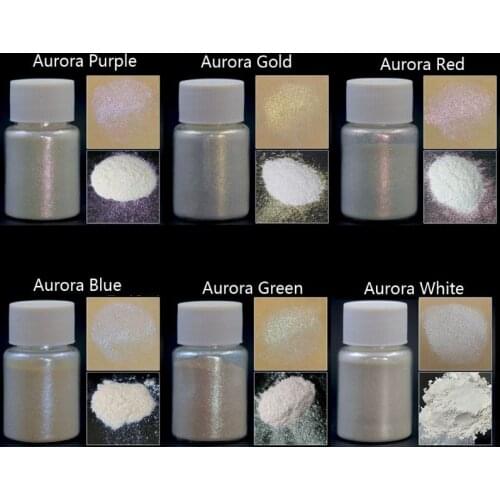 6 Colors Shiny Aurora Resin Pigments Polarized Diamond Pearlescent Pigments Kit Colorants Resin Dye Jewelry Making Tools